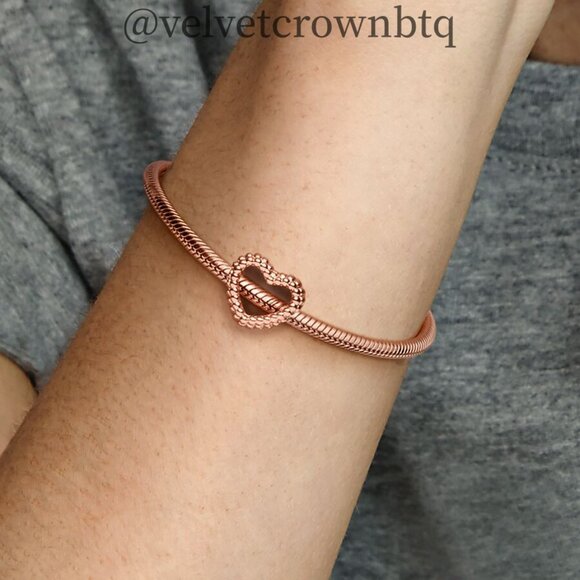 Pandora Beaded Open Heart Charm|Pendant - Picture 2 of 2